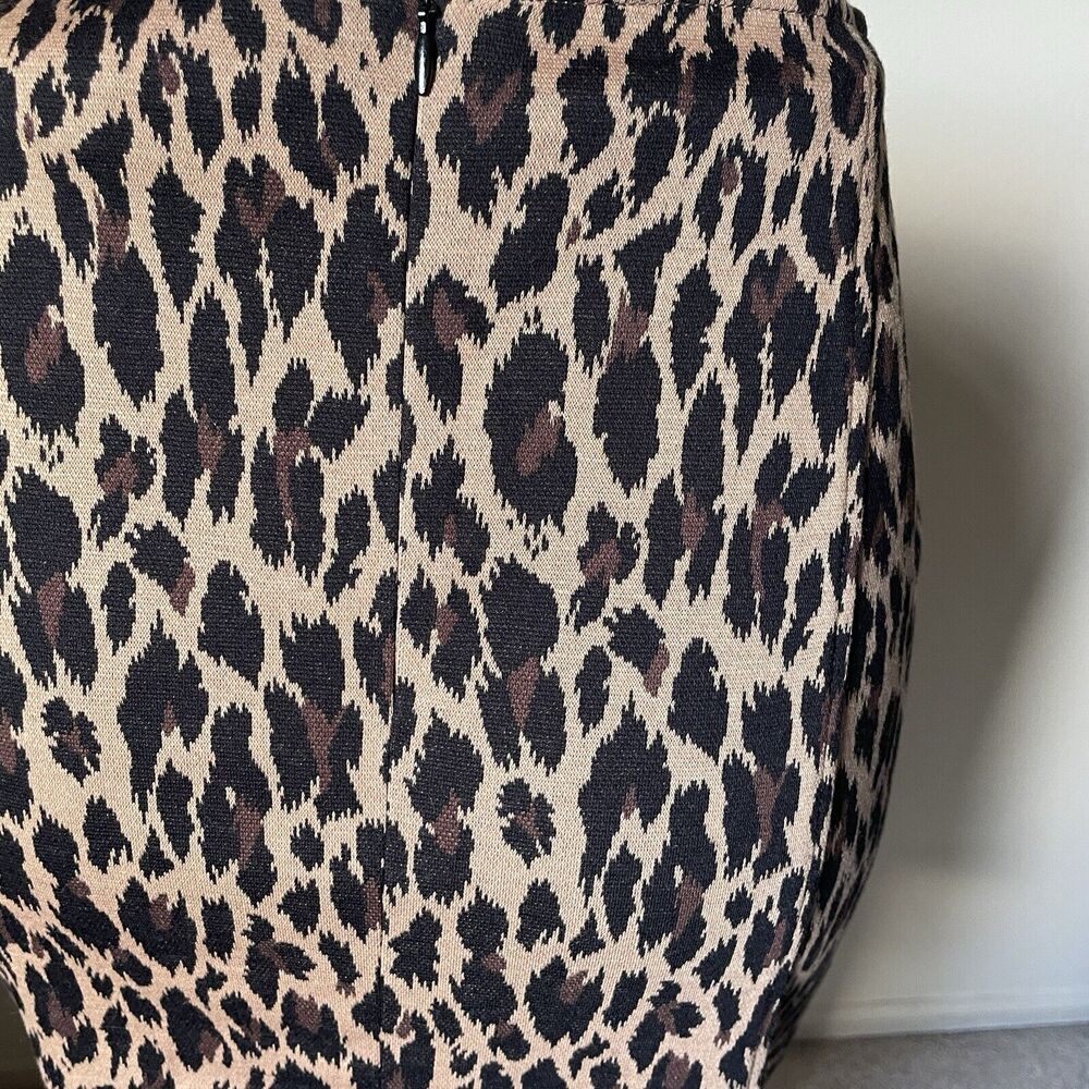 Spiegel Catalog Vintage 90s Leopard Brown Pencil Knit Skirt NEW L 10 - Picture 13 of 13